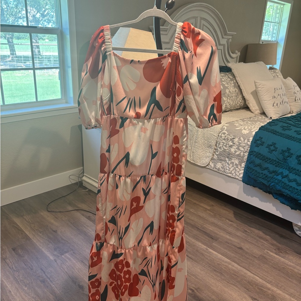 Floral Pink Maxi Dress